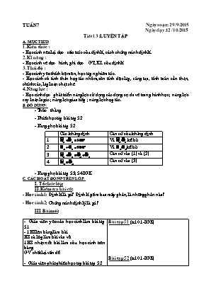 Giáo án Hình học lớp 7 - Tuần 7